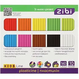 Пластилин ZiBi Kids Line 10 цветов 160 г (ZB.6273)
