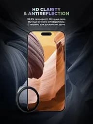 Захисне скло для камери Apple iPhone 17, Supreme BI, чорний колір, з рамкою, глянцеве скло для захисту лінз, протиударне, прозоре, з клейовим шаром по контуру, не впливає на якість фото, ArmorStandart (ARM86442) - мініатюра 4