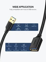 Кабель Ugreen US129 USB 3.0 Extension Male Cable 2 м чорний (10373) - мініатюра 3