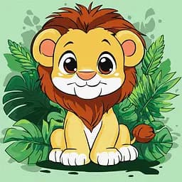 Картина по номерам "Веселый львенок" KHO1272, 30х30 см