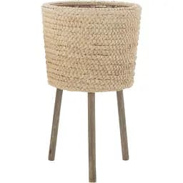 Кашпо J-Line  підлогове з ніжками із ротанга світлого кольору 68 см (463521)