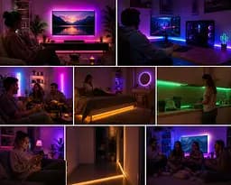 Гнучка світлодіодна стрічка RGB USB 10 м / Стрічка з пультом для підсвічування телевізора, монітора, меблів / LED стрічка від павербанку - мініатюра 4