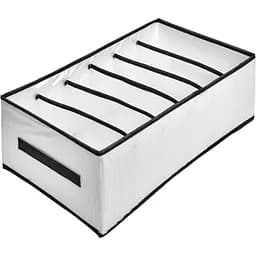 Коробка-органайзер Stenson 4425176J-WHITE для зберігання білизни 44х25х17 см 6 відділень біла (35588)