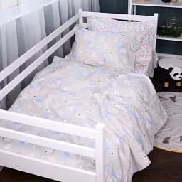 Простирадло на гумці MirSon Poplin Line Kids 07 Rabbits 70х130 см кремове (2200009718380) - мініатюра 2