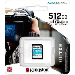 Карта пам'яті Kingston SDXC Canvas Go! Plus 512GB Class 10 UHS-I U3 V30 (SDG3/512GB) [100866] - мініатюра 3