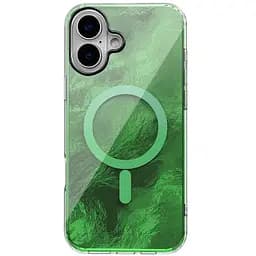 Чехол Epik TPU Shiny Mountain MagFit для Apple iPhone 16, 6.1 Green