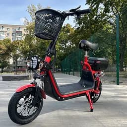 Електросамокат EVOBIKE Zen U12 MAX 2025 року червоний | електросамокат з трьома фарами, корзинкою та багажником - мініатюра 2