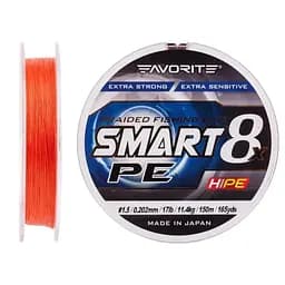 Шнур Favorite Smart PE 8x 150м 1.5/0.202mm 17lb/11.4kg Red Orange (1693.10.84) - мініатюра 2
