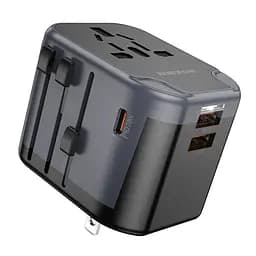 Сетевой зарядное устройство BOROFONE BAC13 Leader 3-port PD20W(1C2A) универсальный переходник Black