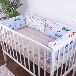 Подушка-борт MirSon Kids Time 18-0008 Bunny Races захисна блакитна 4 шт.