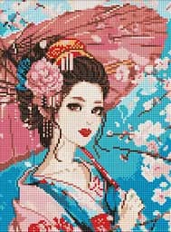 Набір з алмазною мозаїкою Японська красуня Ideyka AMO8058, 30x40 см