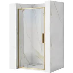 Душевые двери Rea Rapid Swing 90 brushed gold REA-K2502, прозрачный, золотой