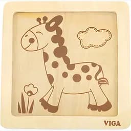 Дерев'яний міні-пазл Viga Toys Жираф 4 елементи (51319) - мініатюра 4