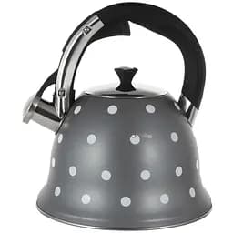 Чайник Kamille з нержавіючої сталі зі свистком 2.5 л сірий (KM-1099-GR)