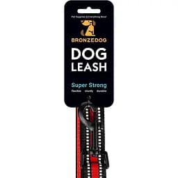 Повідець для собак BronzeDog Mesh, розмір L, 200х2,5 см, червоний - мініатюра 7