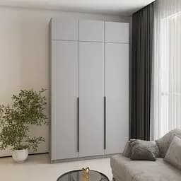 Шафа 3-дверна з антресоллю MebelStar Оскар ДСП BL-B, 4 додаткові полиці 150x52x260 см Сіра мишка (MBS-4986)