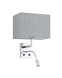 Бра, настенный светильник Nowodvorski 11793 Hotel Mood E27+LED 2x10W+2.2W 4000K IP20 серый