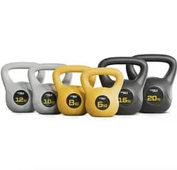 Гиря вінілова 6кг Trex Sport TX-006CKB жовта - мініатюра 3