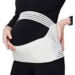 Регульований еластичний пояс бандаж для вагітних та післяпологової L White (16544)