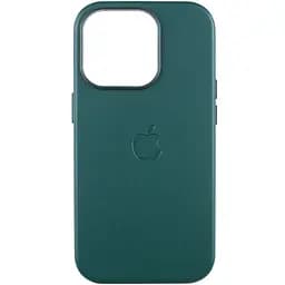 Шкіряний чохол Leather Case (AAA) with MagSafe and Animation для Apple iPhone 14 Pro (6.1) Forest Green