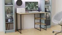 Компьютерный стол Ferrum-decor Кевин 75x140x70 черный ДСП Дуб Сонома 16мм (FRD-103838)