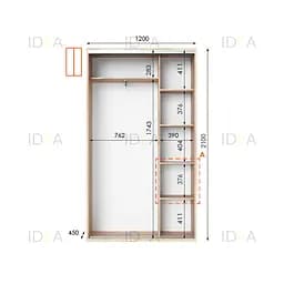 Шафа-купе Idea серія 5 120 x 45 x 210 см Дуб сонома - мініатюра 2