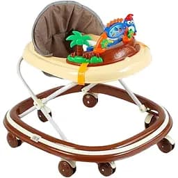 Дитячі ходунки Joy В-61030 з музичною панеллю регулюванням висоти та силіконовими колесами коричневі