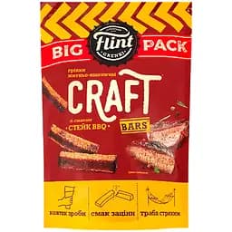 Гренки Flint Craft ржано-пшеничные со вкусом Стейк BBQ 120 г