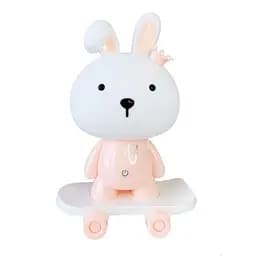 Нічник дитячий «Зайчик на скейті» MGZ-1407(Pink) живлення від USB