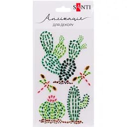 Аппликация со стразами Santi Trendy Cactus самоклеящихся 9.5х15 см (742536)