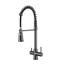 Смеситель для кухни Gappo с подключением фильтра G4398-69 серый Gungrey Графитовый хром