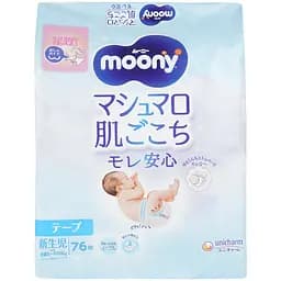 Подгузники детские Moony NB 0-5 кг, 76 шт. (4903111137800)