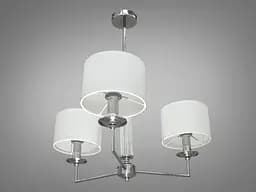 Ультрасовременная, строгая люстра с абажурами на 3 лампы в классическом исполнении.