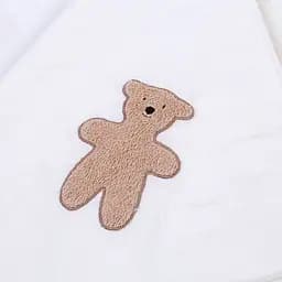 Рушник дитячий Childhome Terry Teddy 80x80 см з капюшоном білий (CCBCJMTB) - мініатюра 3