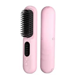 Бездротова щітка вирівнювач для волосся AIMED Hair Straightener Brush Wireless рожева