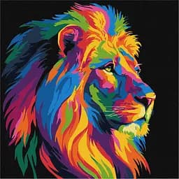 Картина за номерами "Яскравий лев" Ідейка KHO6823, 30х30 см