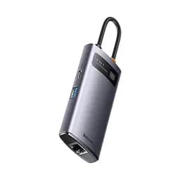 Usb-хаб Baseus Metal Gleam Series 4-in-1 Multifunctional Type-C Hub Docking Сірий (Type-C to Usb3.0x3+RJ45x1） - мініатюра 3