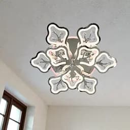 Стельова LED-люстра Diasha 8149/6+3HR 150W, Ø68×14 см, 3 кольори світла, хром - мініатюра 2