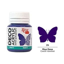 Акрил для декору Синій темний (24) матовий 20 мл Rosa Talent