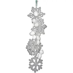 Ялинкова прикраса гірлянда з пінопластових фігурок 2 м білий пінопласт бавовна (200169)