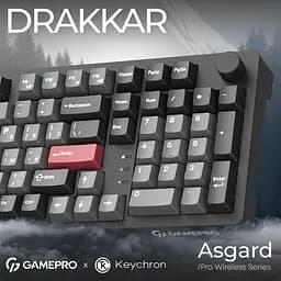 Клавіатура GamePro Asgard Drakkar Keychron Super Red Switch Wireless/Bluetooth/USB Black бездротова (MK305BK) - мініатюра 13