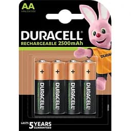 Акумулятори Duracell Rechargeable AA 2500 mAh HR6/DC1500, 4 шт. (5005001) - мініатюра 2