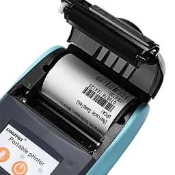 Мобільний термопринтер чеків для смартфона bluetooth Goojprt PT-210, pos принтер + чохол, блакитний (100621) - мініатюра 2