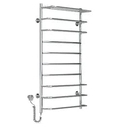 Электрический полотенцесушитель Unio Zp EL 1000-500-10 Зета с полкой, Хром, Левое, Механический