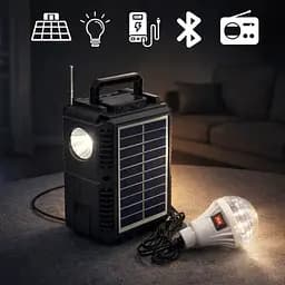 Портативна сонячна система 5-в-1 (ліхтар + радіо + Bluetooth + Power Bank + сонячна панель) - мініатюра 9