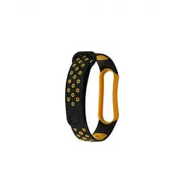 Силіконовий ремінець для фітнес браслета XiaomiXiaomi Smart Band 5 6 7 Black Yellow Sport Чорний Жовтий Спортивний