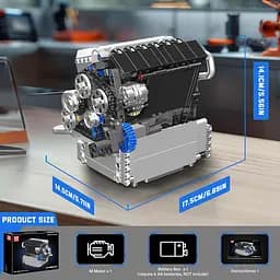 Конструктор двигун Mould King BMW  S55 Inline-6 Engine моторизований дитячий мотор 744 деталей - мініатюра 3