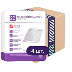 Набор: Пеленки гигиенические одноразовые 2B 90х60 см 30 шт. 4 упаковки