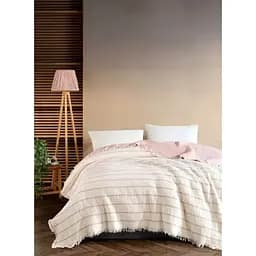 Муслиновое покрывало Saheser Striped Pudra 230х250 см pbe0051328