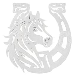 Елочная игрушка MIS LT Лошадь-подкова 11х11х0,5 см белый